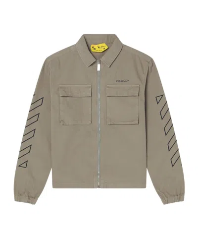 Off-white Long-sleeved Casual Coat In Nude