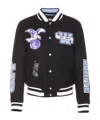 Off-white Off White Men Eagle Wool Varsity Jacket In Black