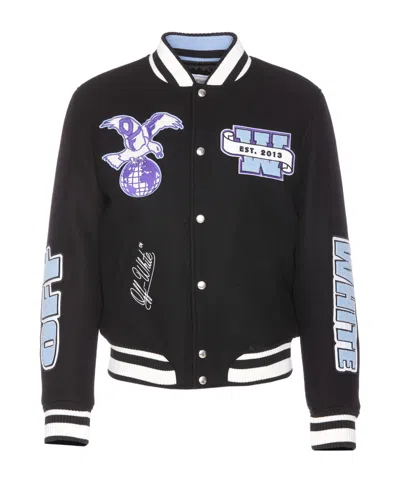 OFF-WHITE OFF-WHITE LOGO EMBROIDERED BUTTON-UP JACKET