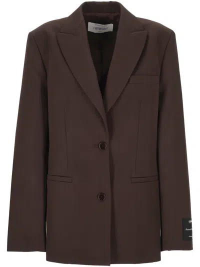 Off-white Long-sleeved Casual Jacket In Black