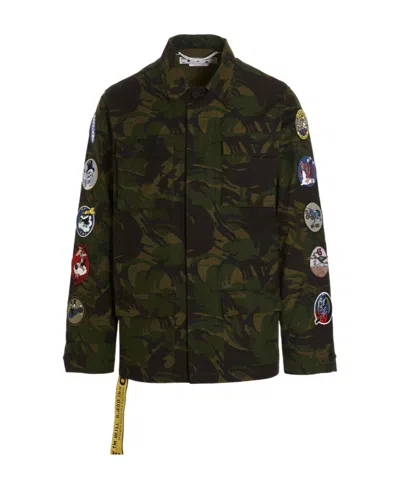 Off-white Long-sleeved Casual Jacket In Black