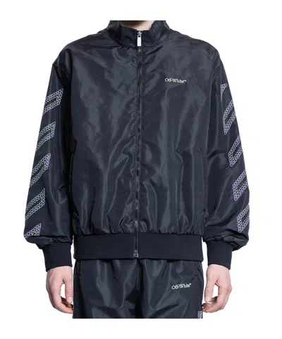 Off-white Long-sleeved Casual Jacket In Black