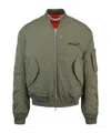 Off-white Padded Nylon Bomber Jacket In Green