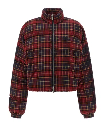 OFF-WHITE OFF-WHITE CHECKED ZIP-UP JACKET