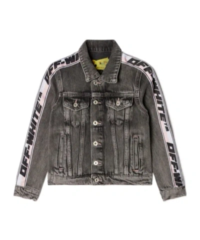 Off-white Long-sleeved Denim Jacket In Black