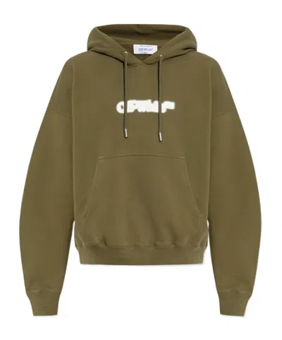 OFF-WHITE OFF-WHITE LOGO PRINTED DRAWSTRING HOODIE