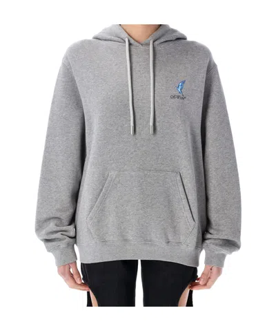 Off-white Long-sleeved Hoodie In Gray
