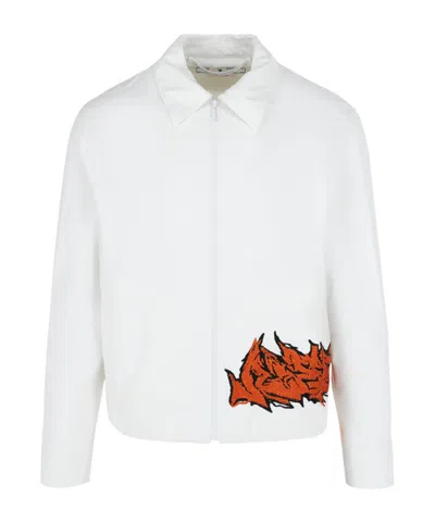 Off-white Long-sleeved Jacket In White