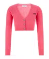 Off-white Off White Fuchsia Wool Blend Cardigan In Pink
