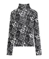 Off-white Multilogo Mesh Long Sleeve Turtle Neck Top In Black