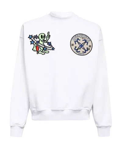 Off-white Long-sleeved Round-neck Sweater In White