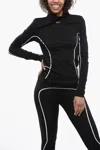 Off-white Long Sleeved Seamless Active Top In Black