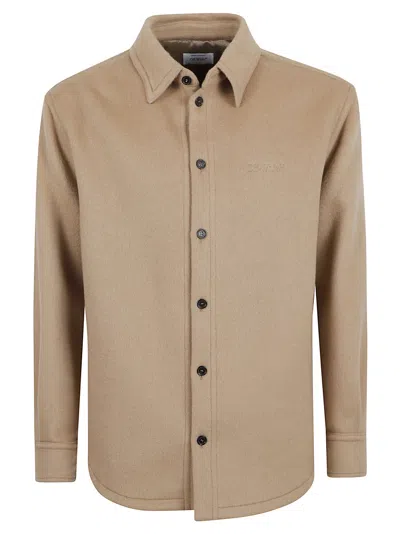 Off-white Long-sleeved Shirt-style Jacket In Brown