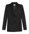 Off-white Logo-patch Single-breasted Blazer In Black