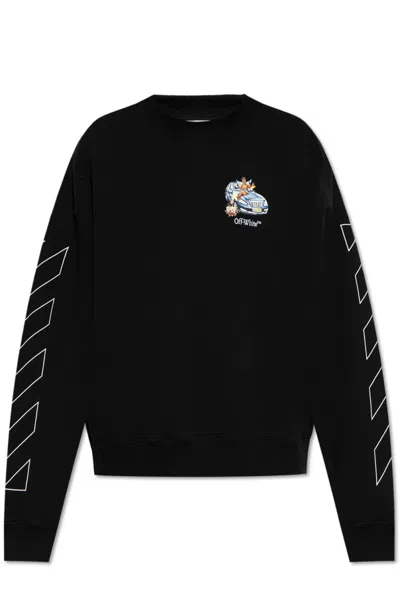 Off-white Long-sleeved Sweater In Black