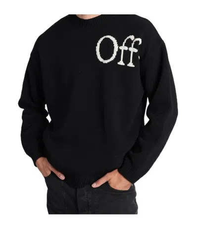Off-white Long-sleeved Sweater In Black