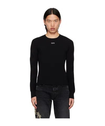 Off-white Long-sleeved Sweater In Black