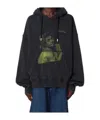 Off-white Men Blurred Bacchus Cotton Hoodie In Black