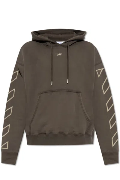 Off-white Long-sleeved Sweater In Brown