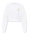 Off-white Roses Arrows Cropped Sweatshirt In White
