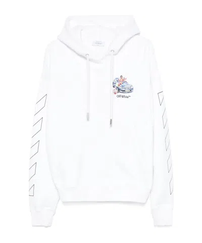 OFF-WHITE LOGO-EMBROIDERED HOODIE
