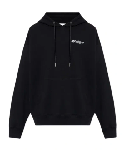 Off-white Vanish Arrow Printed French Cotton-terry Hoodie In Black