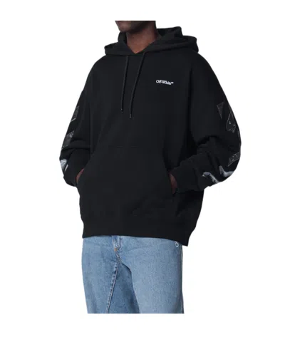 Off-white Black Hooded Sweatshirt With Logo Print