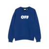 Off-white Arrow Sponge Crewneck Logo Sweatshirt In Blue