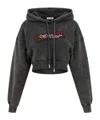 Off-white Check Flan Bookish Sweatshirt Gray In Brown