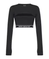 Off-white Logo-detail Long-sleeves Top In Black