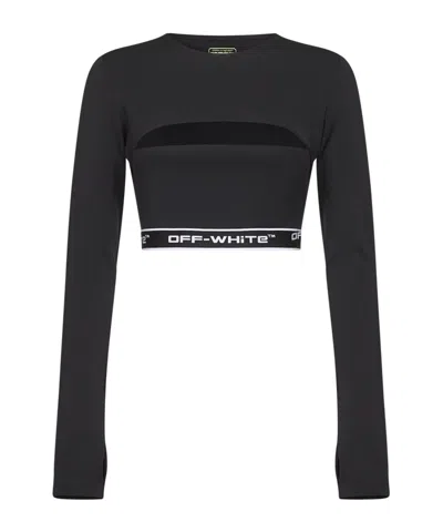 Off-white Long-sleeved T-shirt In Black