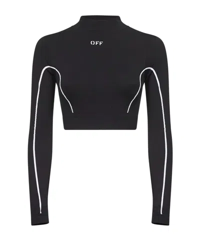 Off-white Black Knit Off Stamp Activewear Top