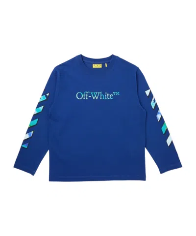 Off-white Long-sleeved T-shirt In Blue