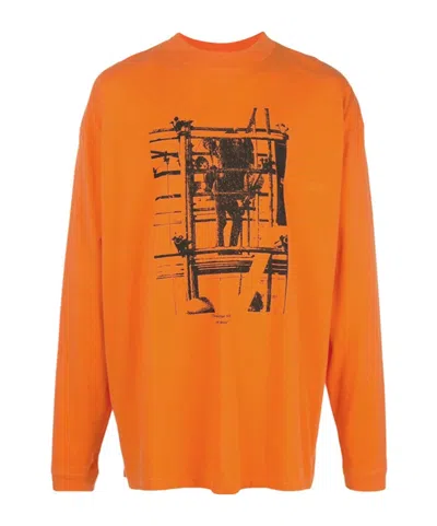 Off-white Long-sleeved T-shirt In Orange