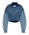Off-white Collared Raw-hem Knitwear In Blue