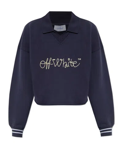 Off-white Long-sleeved Tops In Blue