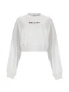 Off-white Neutral Script Logo Graphic Cotton Sweatshirt In White