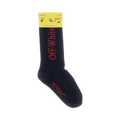 Off-white Long Sport Socks With Logo Kids In Blue