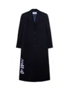 Off-white Long Tailored Wool Coat In Black