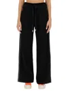 Off-white Drawstring Piping Trousers In Black