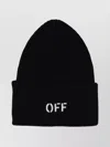 Off-white Off Stamp Loose Knit Beanie Black White In Black