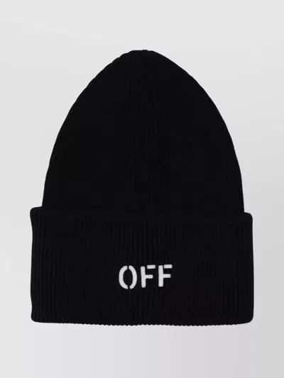 OFF-WHITE LOOSE KNIT BEANIE FOLDED CUFF