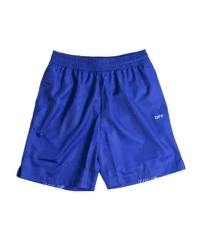 Off-white Loose Waist Swimming Trunks In Blue