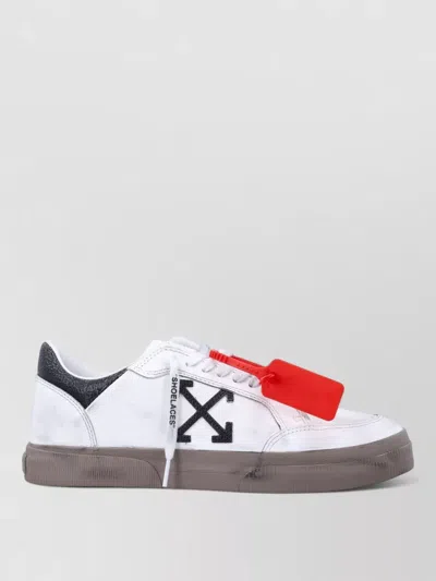 Off-white Low Profile Sneaker Round Toe Contrast Sole In White