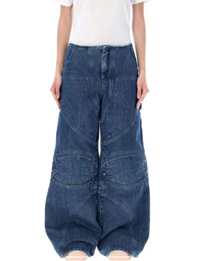 OFF-WHITE LOW-RISE BLUE DENIM PANTS FOR WOMEN BY OFF-WHITE