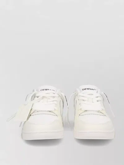 Off-white Low Sneakers Round Toe Perforated Panels In White