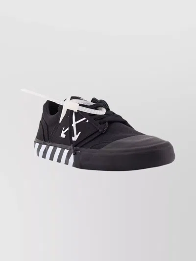 OFF-WHITE LOW-TOP CANVAS SNEAKERS FEATURING CONTRAST STRIPE