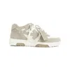 Off-white Low-top Leather Sneakers With Signature Arrow Detailing In Multi