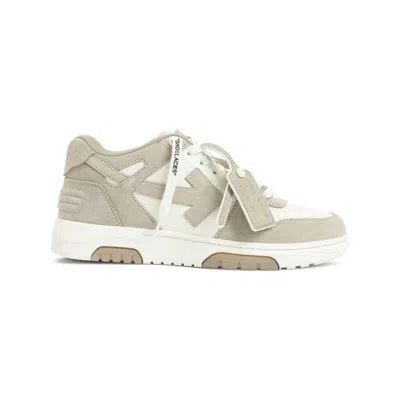 Off-white Low-top Leather Sneakers With Signature Arrow Detailing In Multi