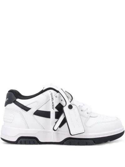 Off-white Low-top Sneakers With Contrast Accents In White